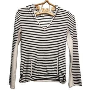 Roxy striped hoodie black and cream size M